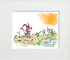 Signed Quentin Blake - Her Overcoat Has Pockets Galore Unframed