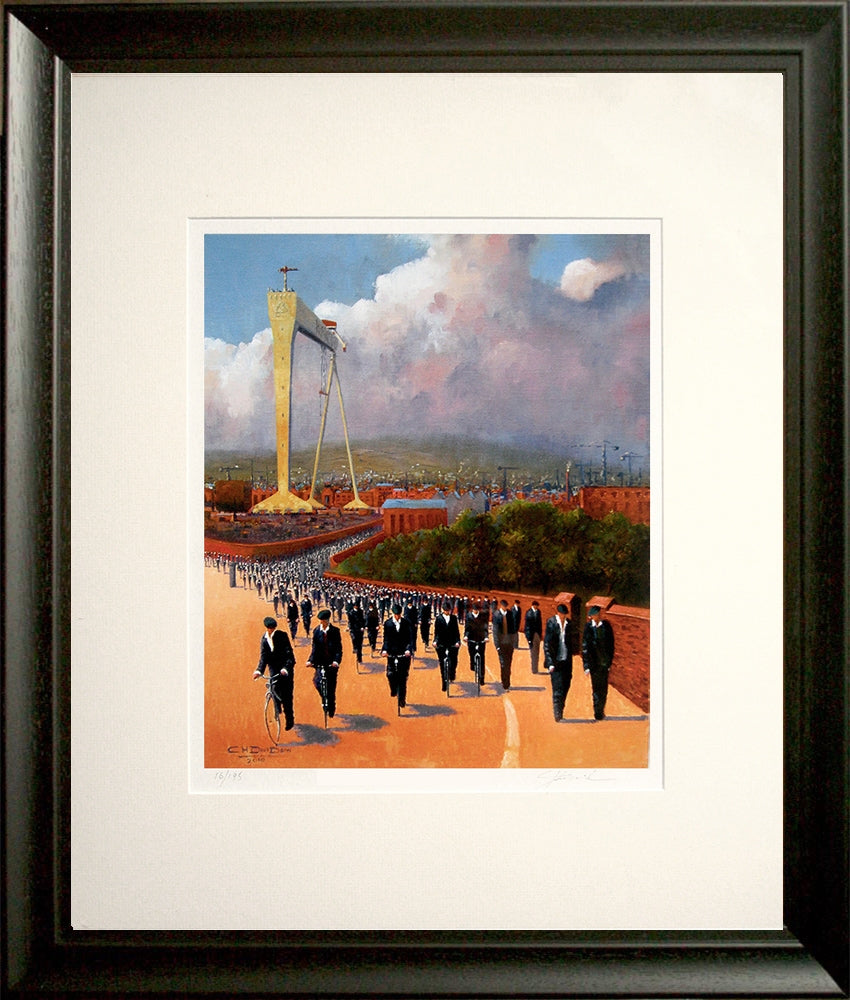 Print - Heres M'Da Now, H & W Belfast Black frame