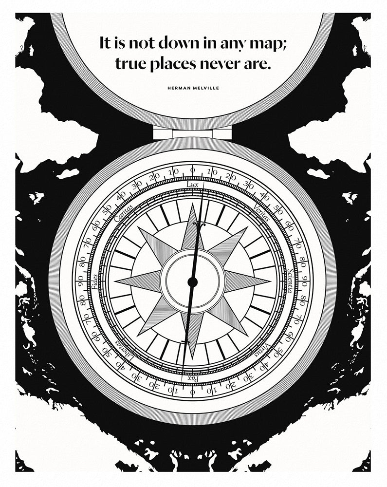 Herman Melville - Map -28 x 35.5-Unframed