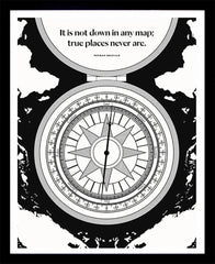 Herman Melville - Map -28 x 35.5-Black Box Frame