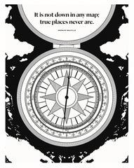 Herman Melville - Map -28 x 35.5-Unframed