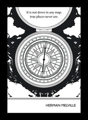 Herman Melville - Map -38 x 53.5-Flat Black Frame