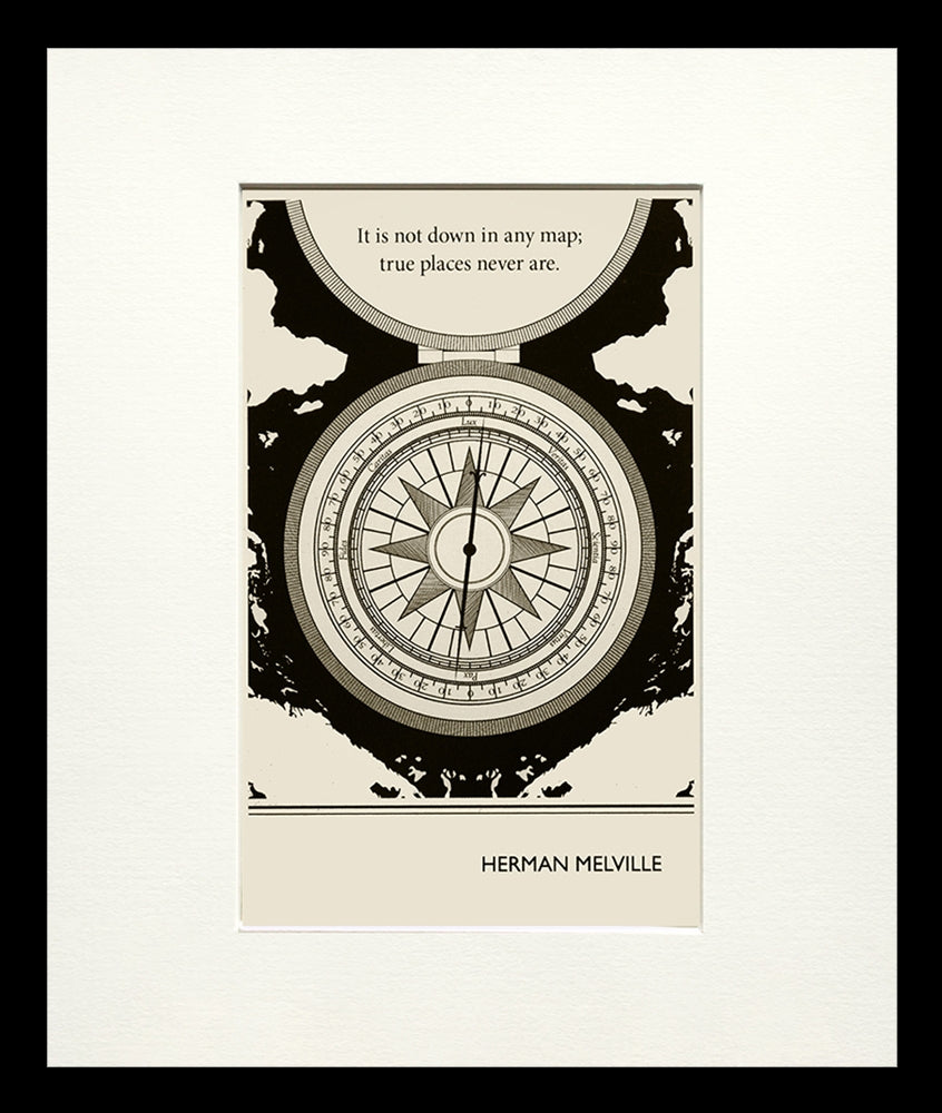 Postcard - Herman Melville - Small Flat Black Frame