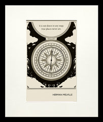 Postcard - Herman Melville - Small Flat Black Frame