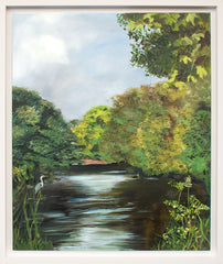 Heron By The River Roe - Framed