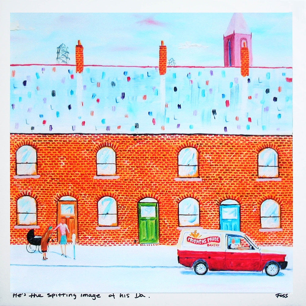 He's The Spitting Image Of His Da Unframed 40 x 40