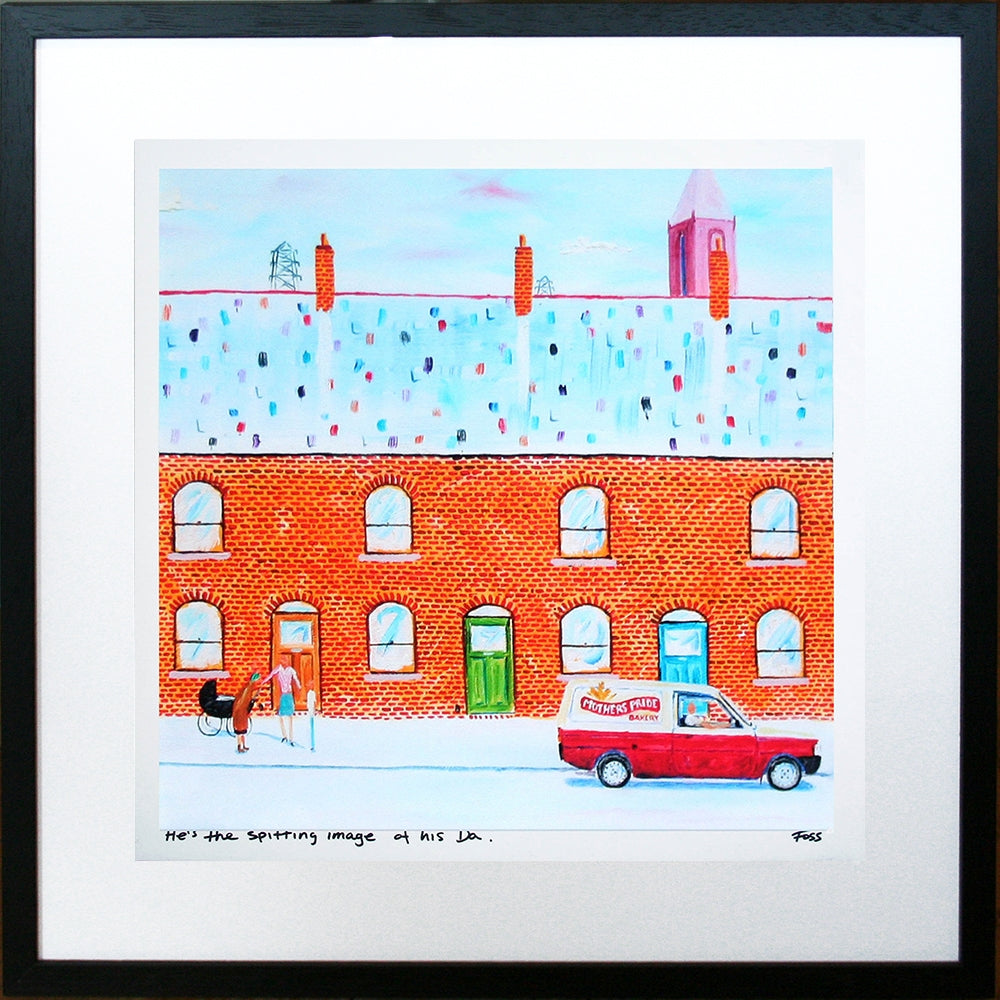 He's The Spitting Image Of His Da Framed 40 x 40