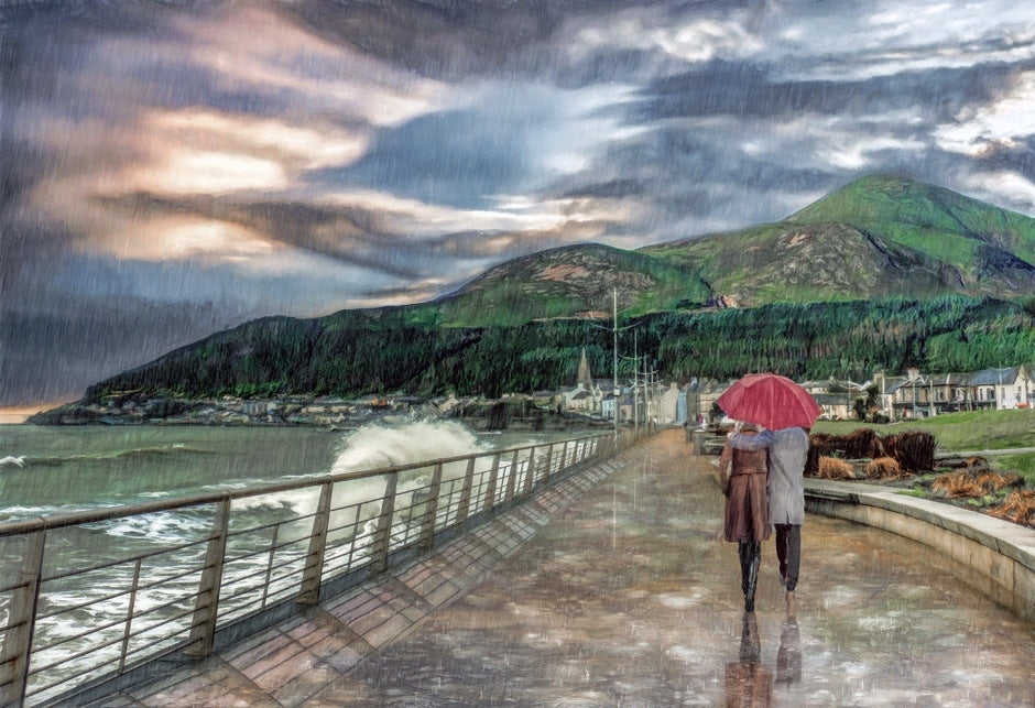 Co Down - Rain Series - High Tide At The Promenade, Newcastle