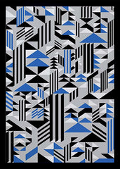 Pattern - Higher (Cobalt Blue) Black frame