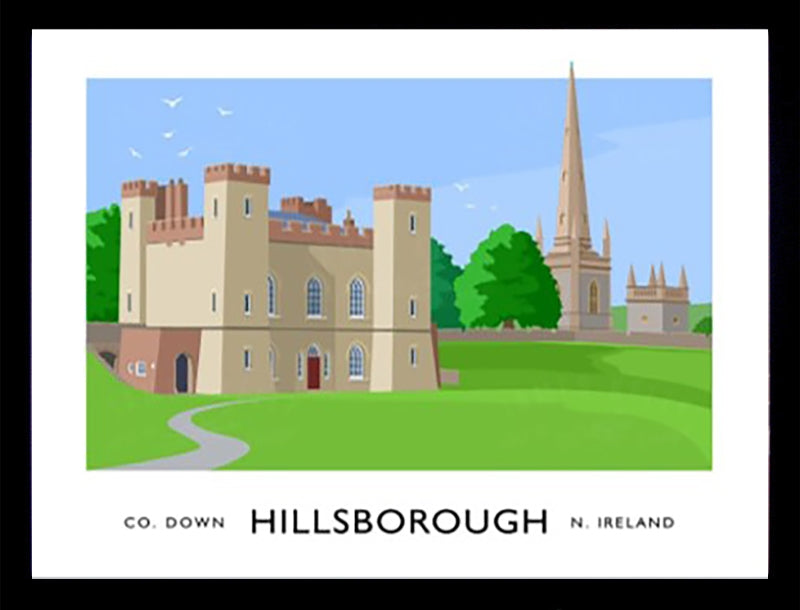 Co Down - Hillsborough Fort-70 x 50-Black Box Frame (No Mount)
