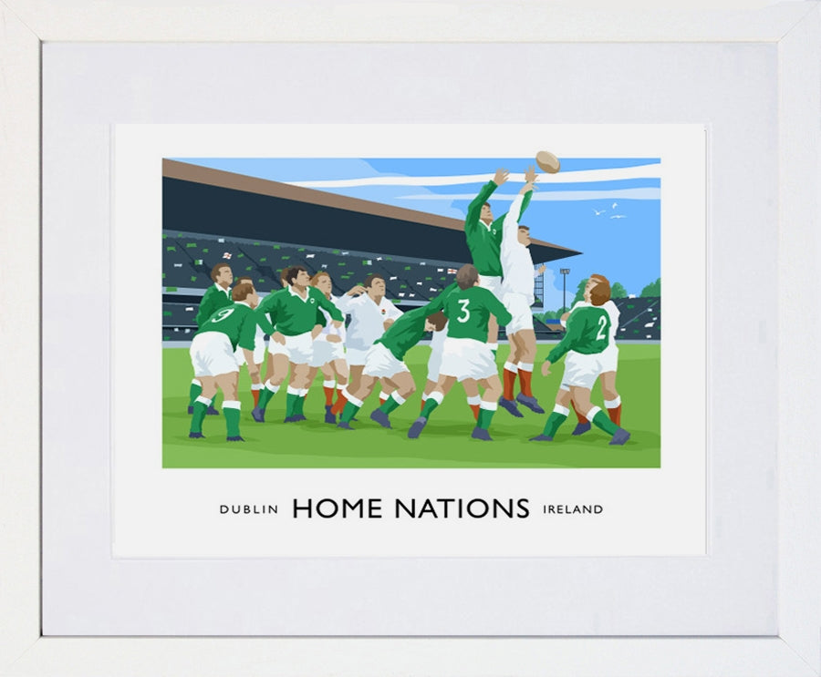 Sport - Home Nations Ireland v England Frame White 40x30 With Mount