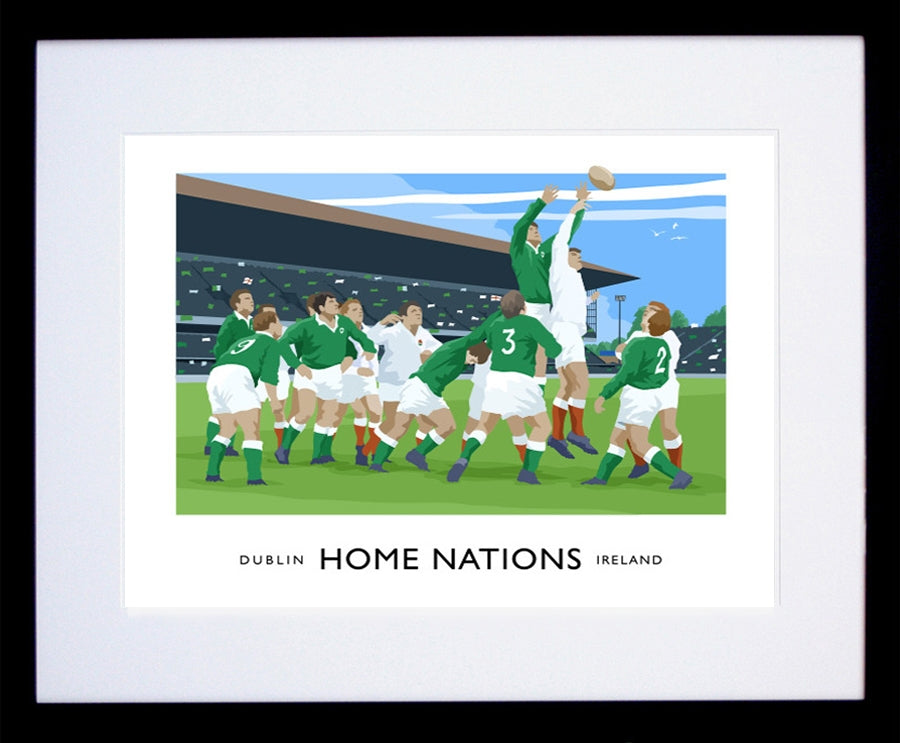 Sport - Home Nations Ireland v England Frame Black 40x30 With Mount