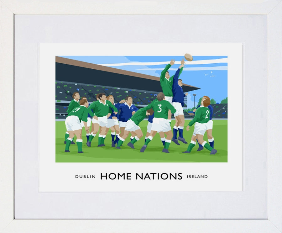 Sport - Home Nations Ireland v Scotland Frame White 40x30 With Mount