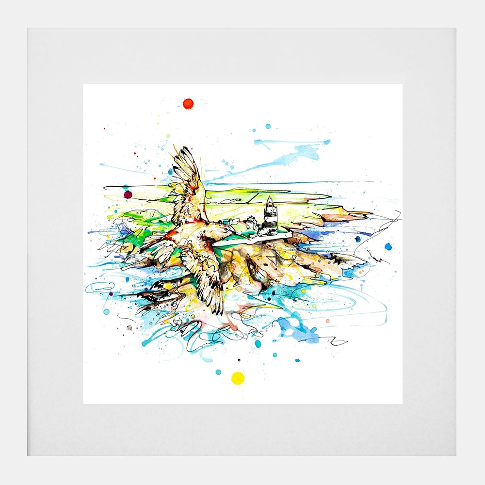 Print Open Edition Landscapes - Hook Lighthouse White Box Frame (With Mount)