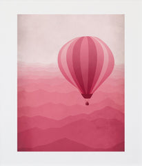 Hot Air Balloon In Pink Unframed