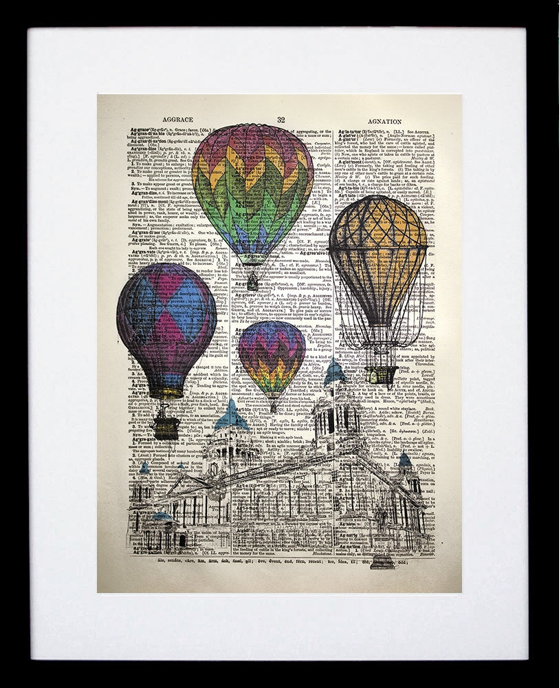 Hot Air Balloons Over Belfast City Hall Black Frame