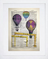 Hot Air Balloons Over Harland And Wolff White Frame