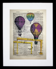 Hot Air Balloons Over Harland And Wolff Black Frame