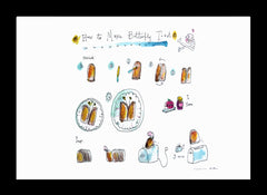 Butterfly Toast Flat Black Frame