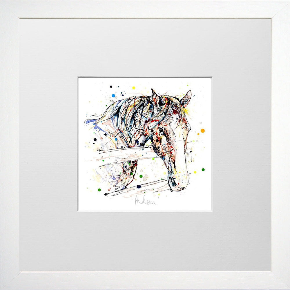 Print Open Edition Animals - Hudson-12 x 12-Small Flat White Frame