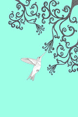 Hummingbird (Sky Blue) Unframed