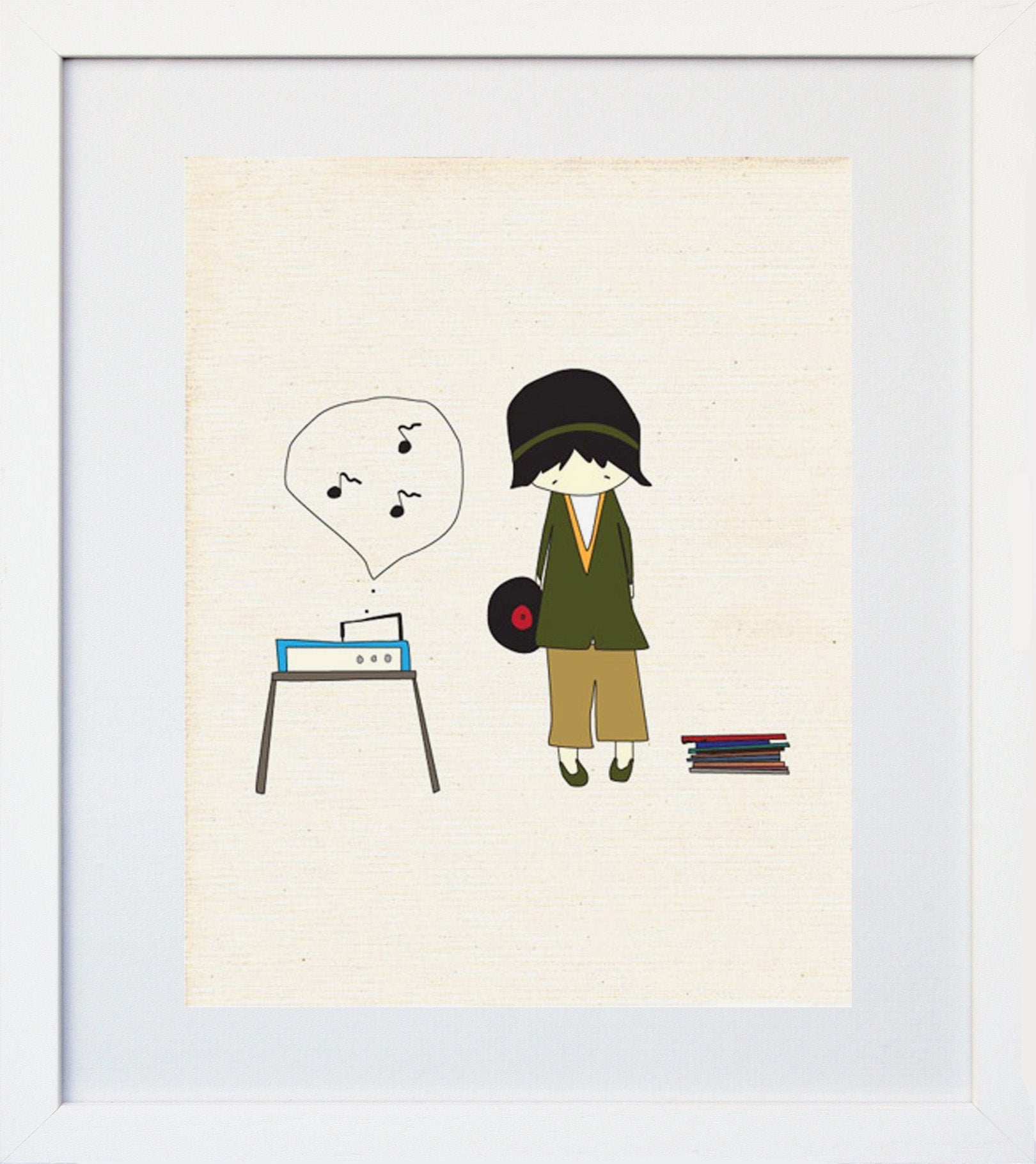 I Love Vinyl White Frame