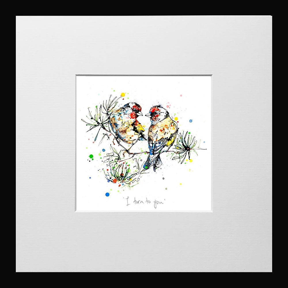 Print Open Edition Animals - I Turn To You-12 x 12-Small Flat Black Frame