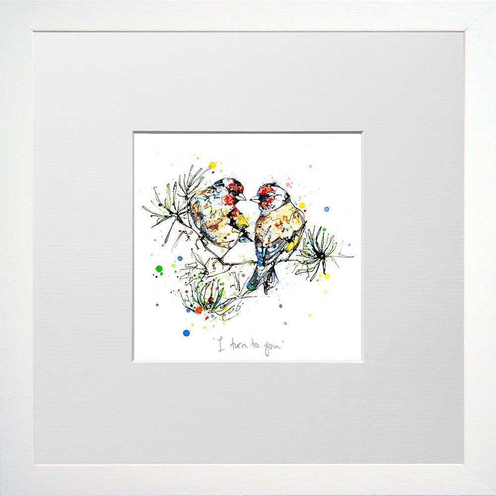 Print Open Edition Animals - I Turn To You-12 x 12-Small Flat White Frame