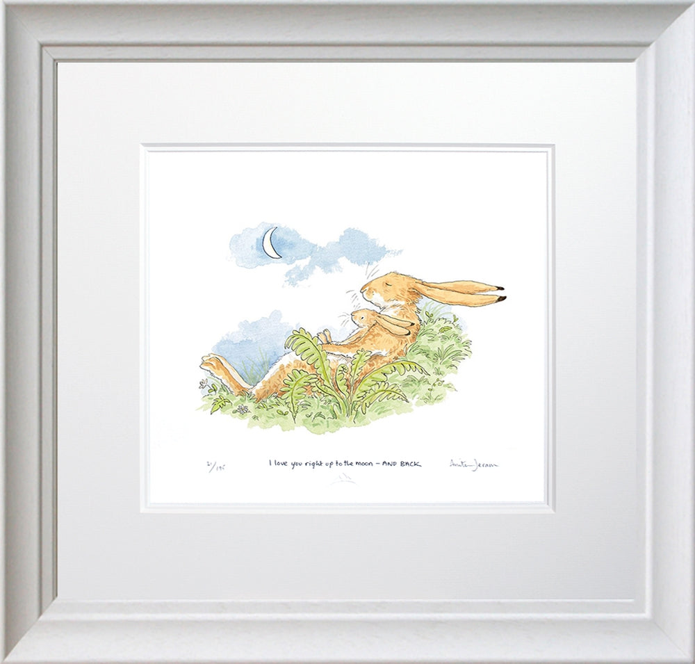Print - I Love You Right Up To The Moon - AND BACK Two Framed