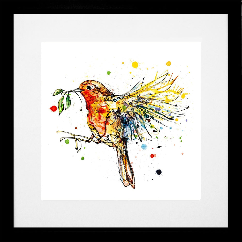 Print Open Edition Floral - I'm Home-30 x 30-Black Box Frame (With Mount)