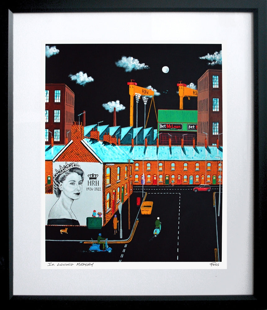 Print - In Loving Memory Portrait Black Bevelled Frame