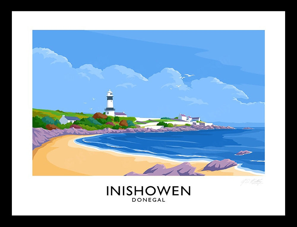 Co Donegal - Inishowen-70 x 50-Black Box Frame (No Mount)