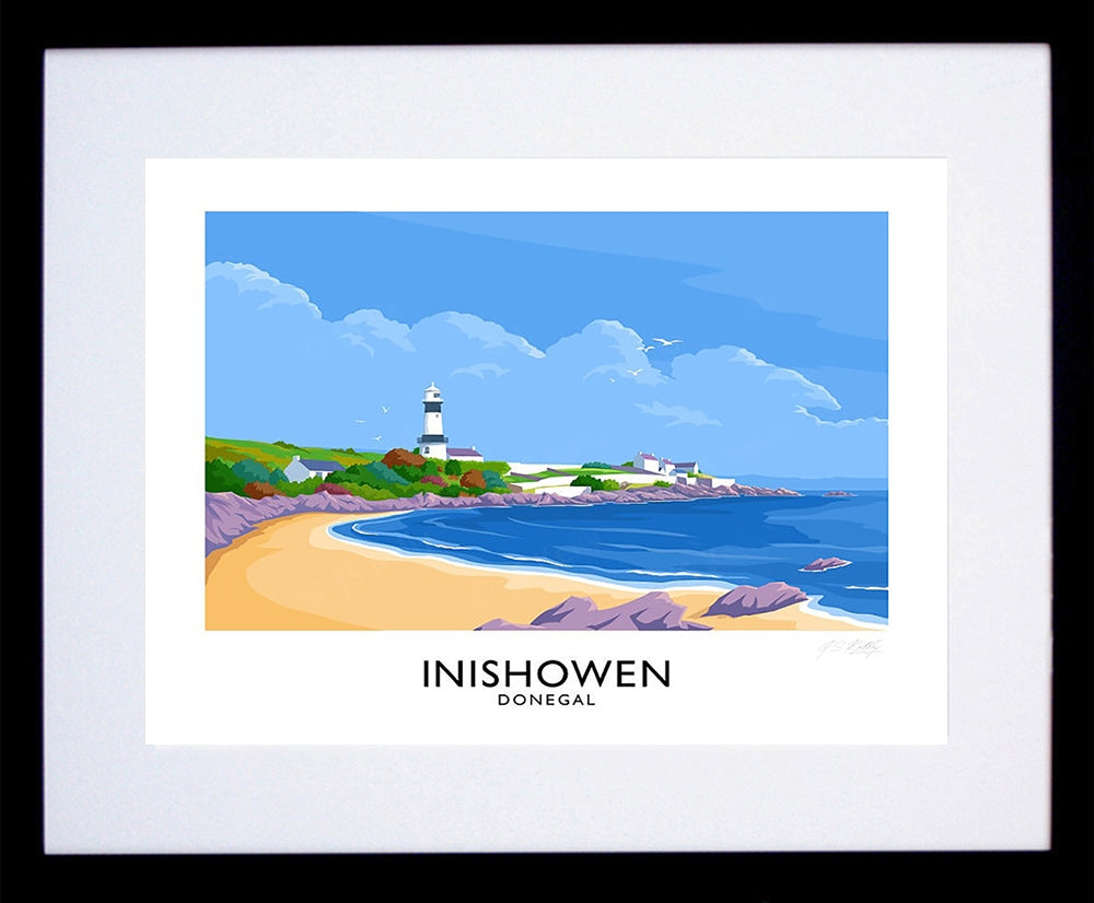 Co Donegal - Inishowen-40 x 30-Black Box Frame (With Mount)