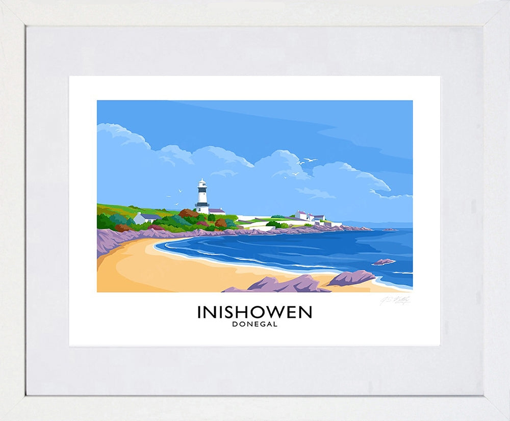 Co Donegal - Inishowen-40 x 30-White Box Frame (With Mount)