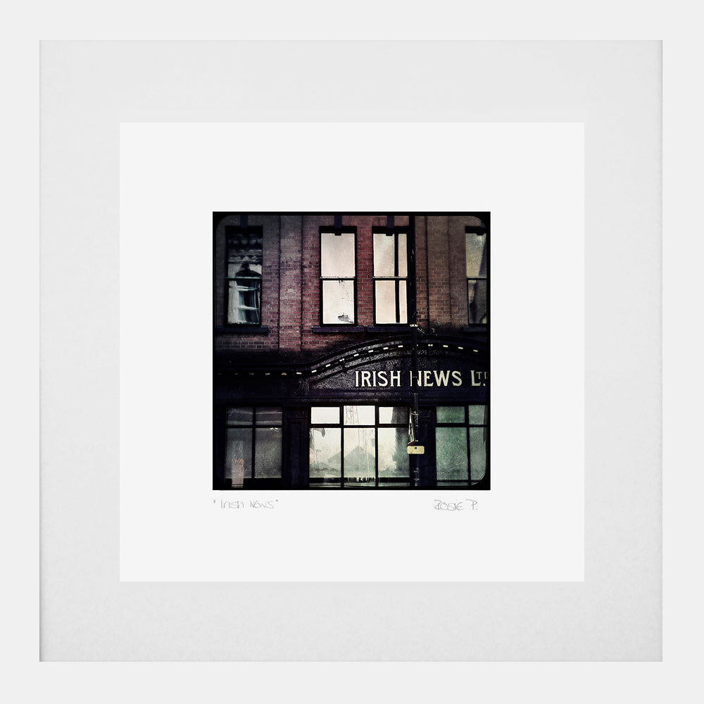 Belfast - Irish News White Frame (With Mount)