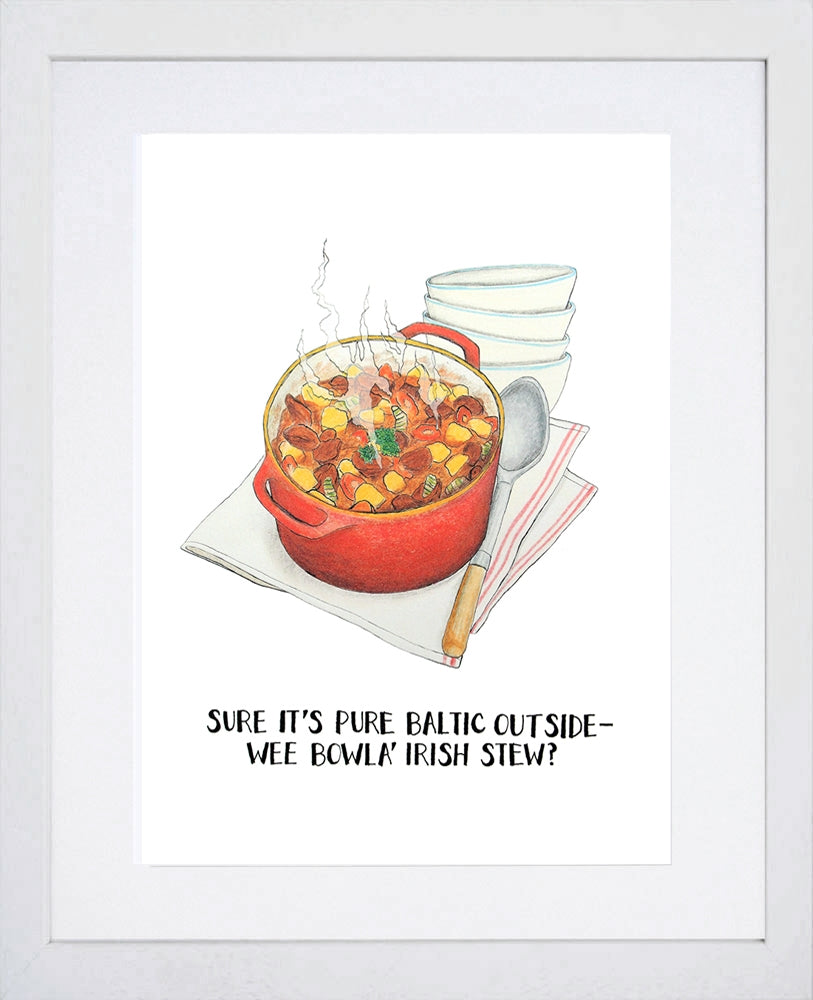 Food - Irish Stew-21 x 29.5 -White Box Frame