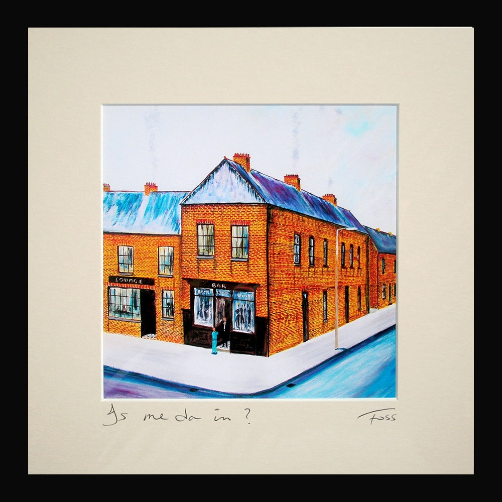 Print - Is Me Da In? 15 x 15 Framed