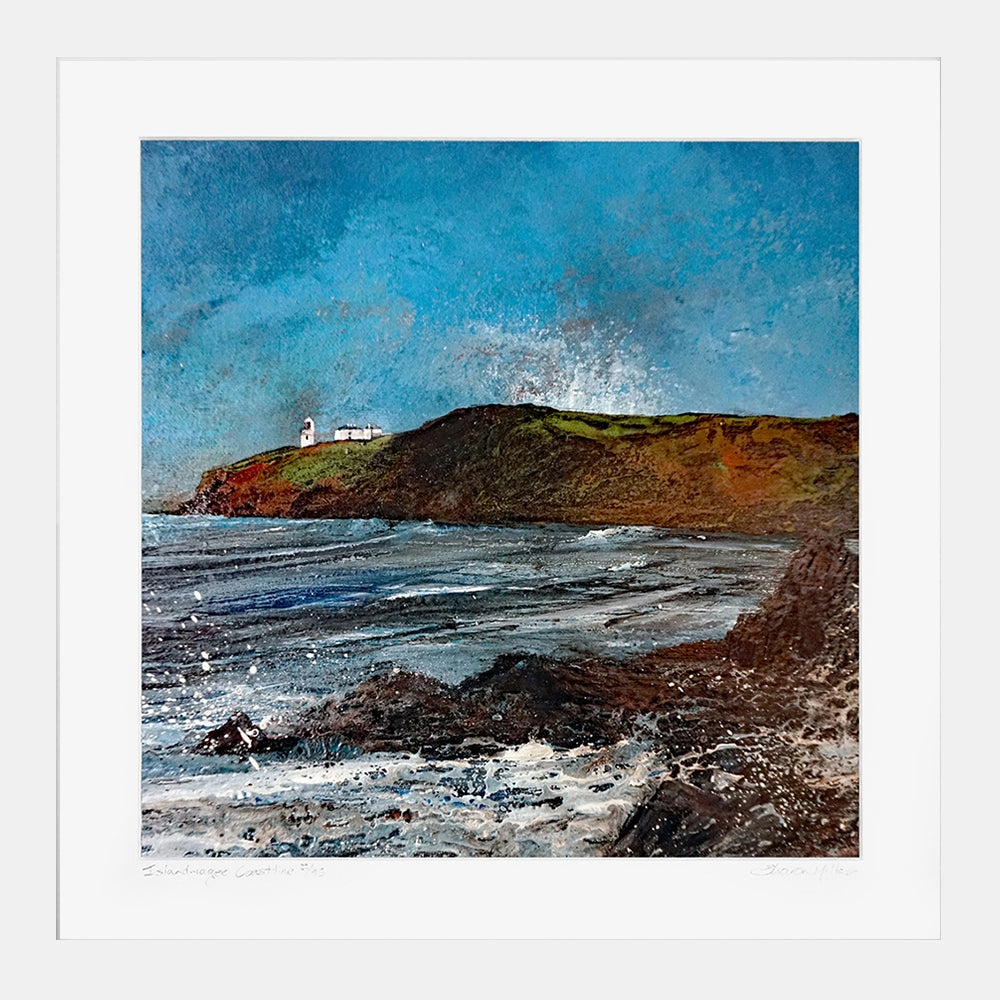 Print - Island Magee Coastline - White Box Frame