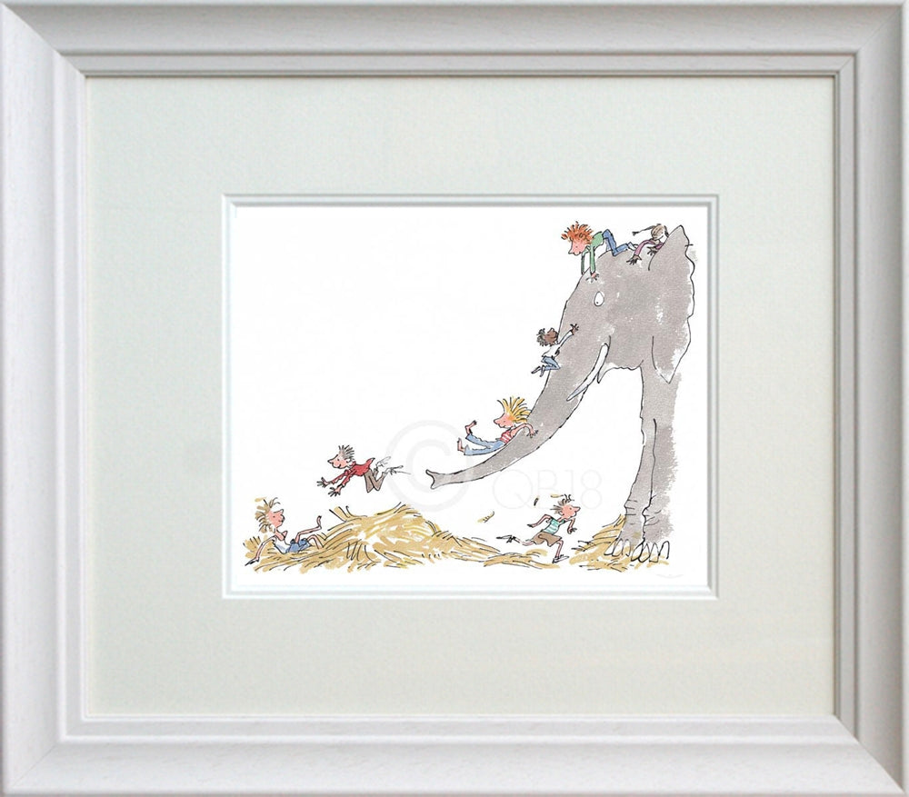 Signed Quentin Blake - Its Large And Grey And Lots Of Fun Framed