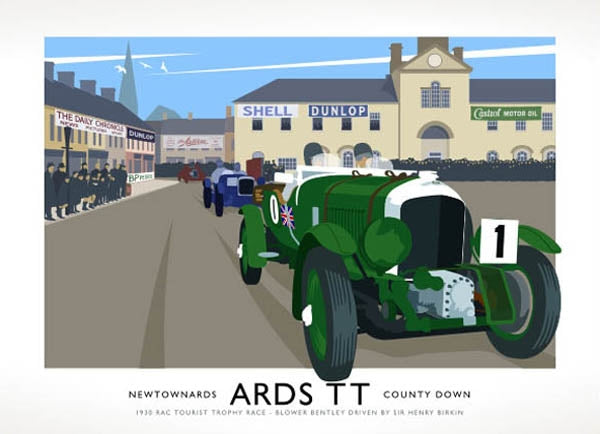 Sport - Ards TT 1930 Bentley Unframed 40x30
