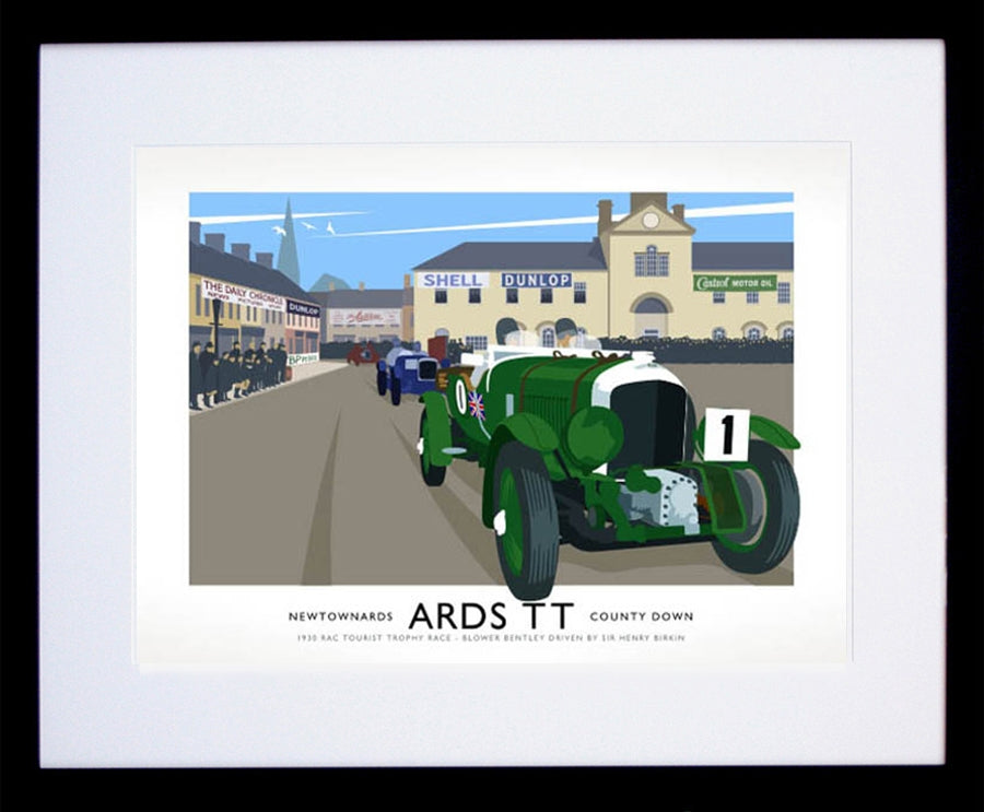 Sport - Ards TT 1930 Bentley Frame Black 40x30 With Mount