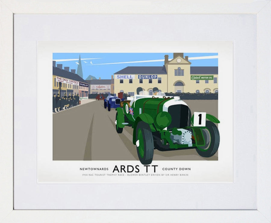 Sport - Ards TT 1930 Bentley Frame White 40x30 With Mount