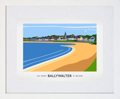 Co Down - Ballywalter Frame White 40x30 With Mount