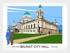 Belfast - City Hall Frame White 40x30 No Mount