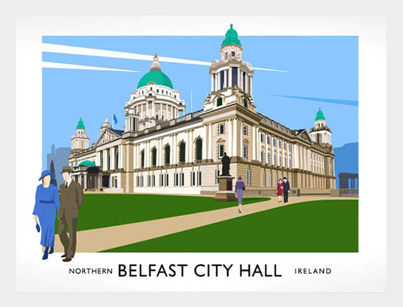 Belfast - City Hall Frame White 70x50