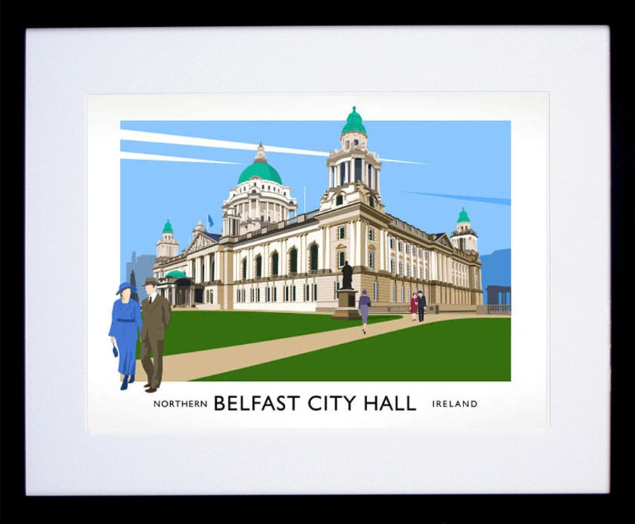 Belfast - City Hall Frame Black 40x30 withmount