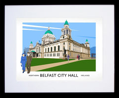 Belfast - City Hall Frame Black 40x30 withmount