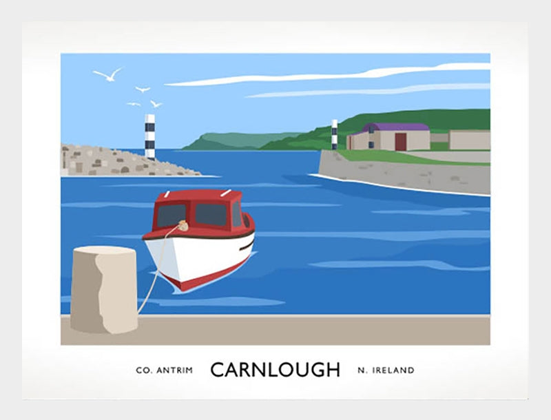 Co Antrim - Carnlough Frame White 70x50
