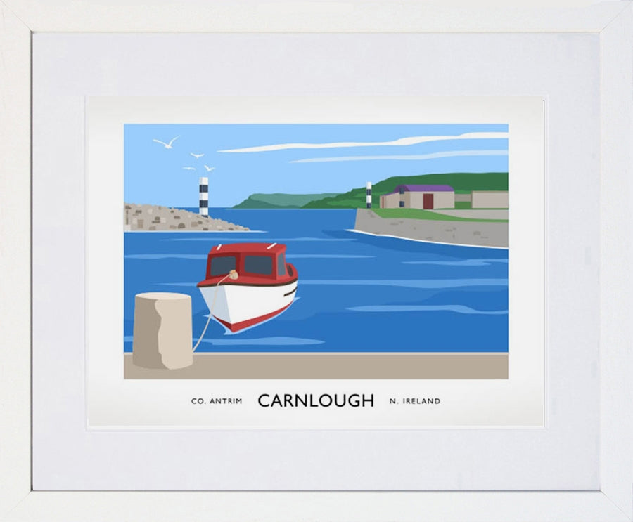 Co Antrim - Carnlough Frame White 40x30 No Mount