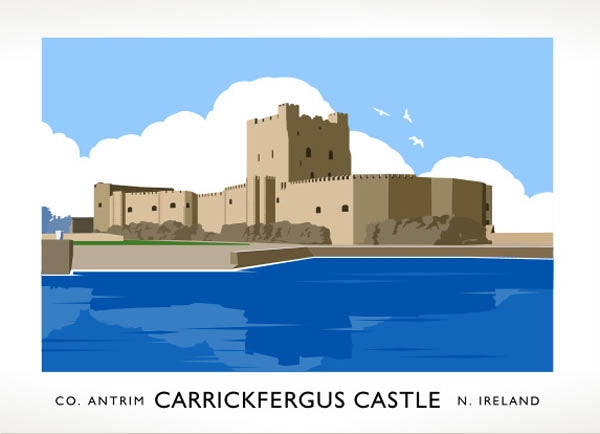 Co Antrim - Carrickfergus Castle Unframed 70x50